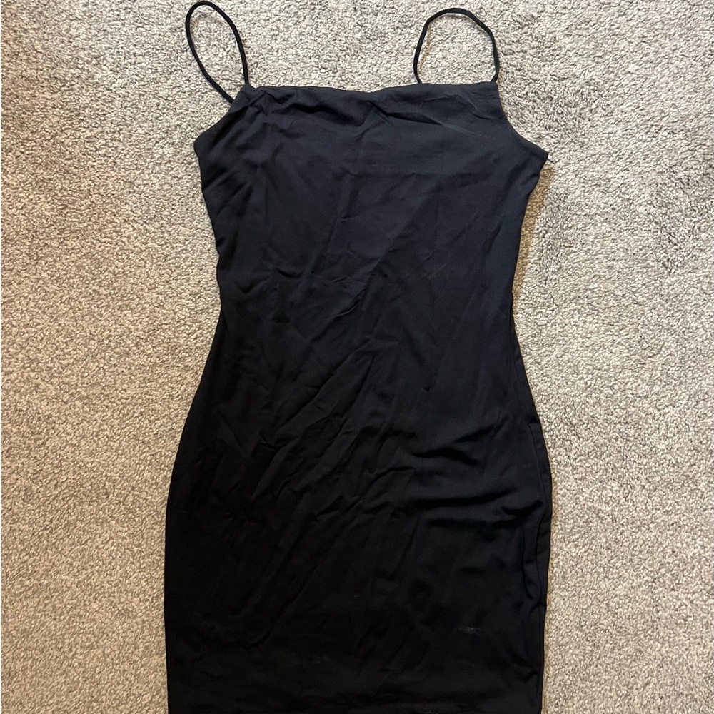 Chic Black Spaghetti Strap Dress
